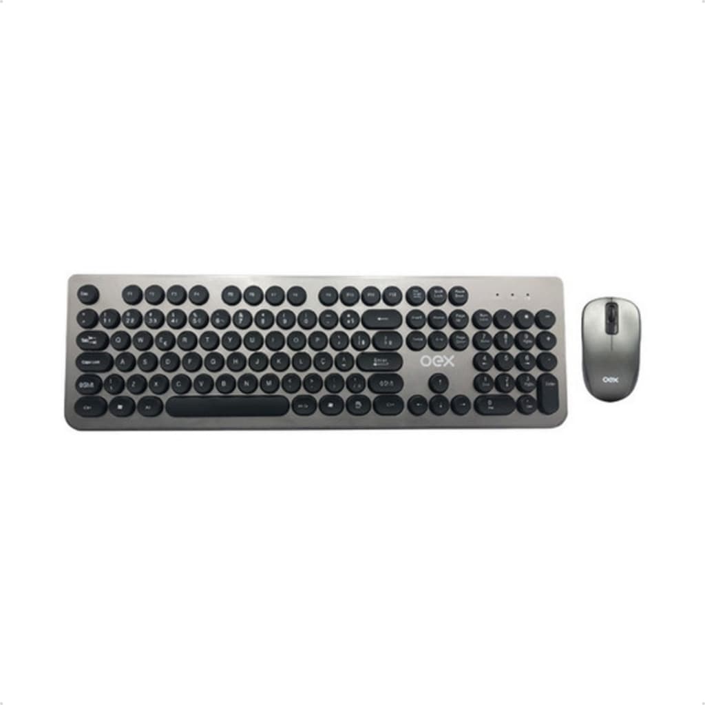 Kit Combo Teclado e Mouse Sem Fio Oex TM410 1600 DPI Pratico Conexão Wireless Ergonômico