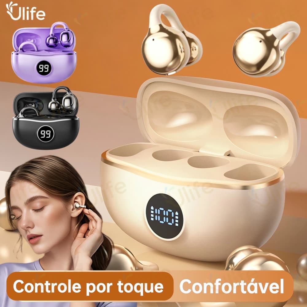 Fones De Ouvido Sem Fio Fone Bluetooth Com Alta Fidelidade Aberto Wearable Estéreo Display Energia LED-UF