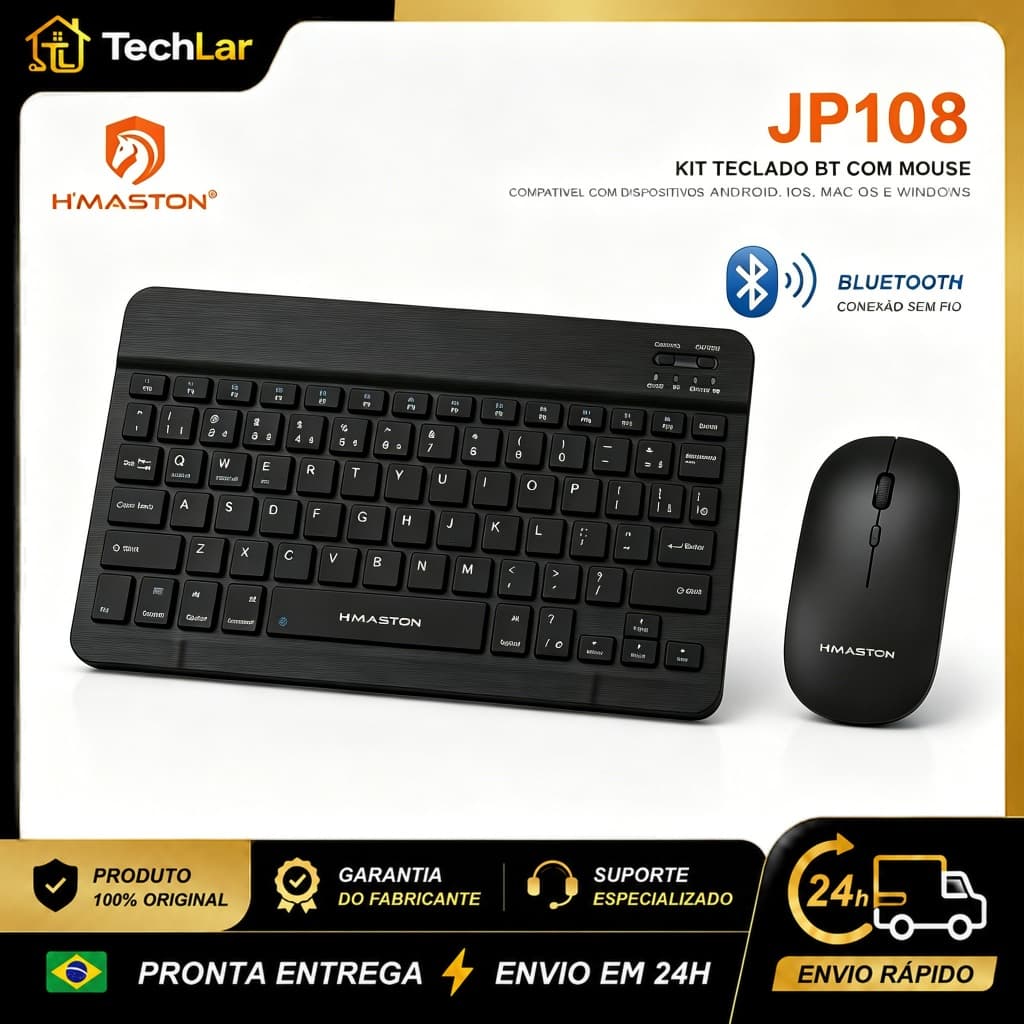 Kit Teclado e Mouse Bluetooth sem Fio Ultrafino Recarregável Silencioso para Notebook PC Celular