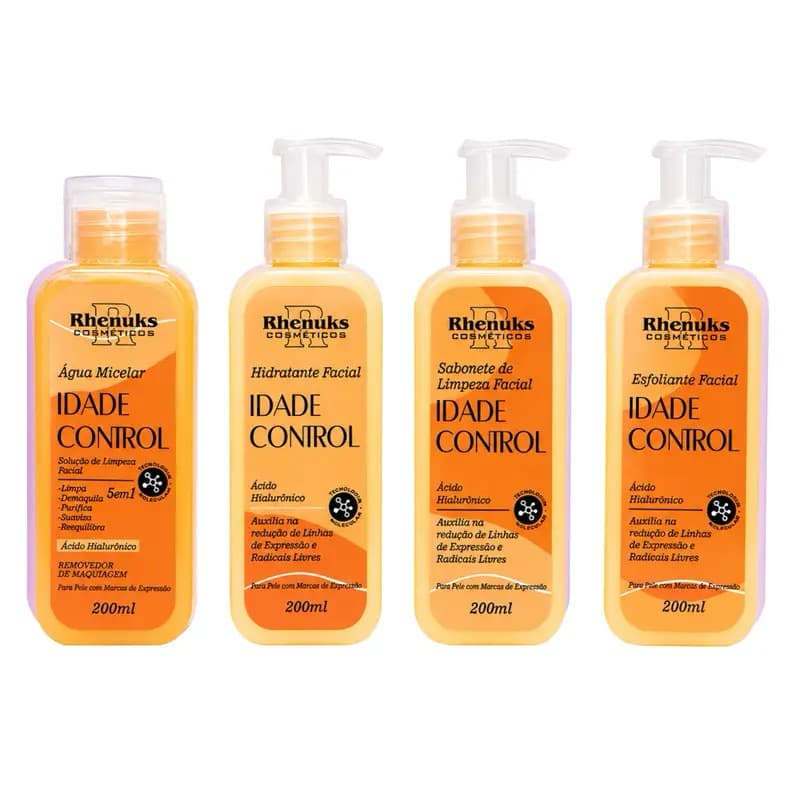 Kit Skin Care Facial Anti idade-idade Control com 4 itens - Rhenuks Cosméticos