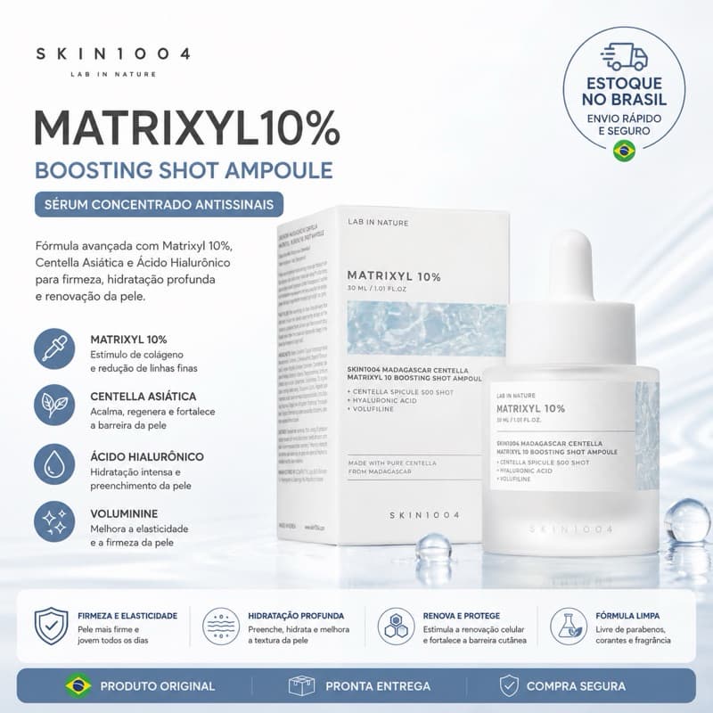 SKIN1004 Matrixyl 10% Boosting Shot Ampoule Sérum Anti-Idade Coreano Original Estoque Brasil