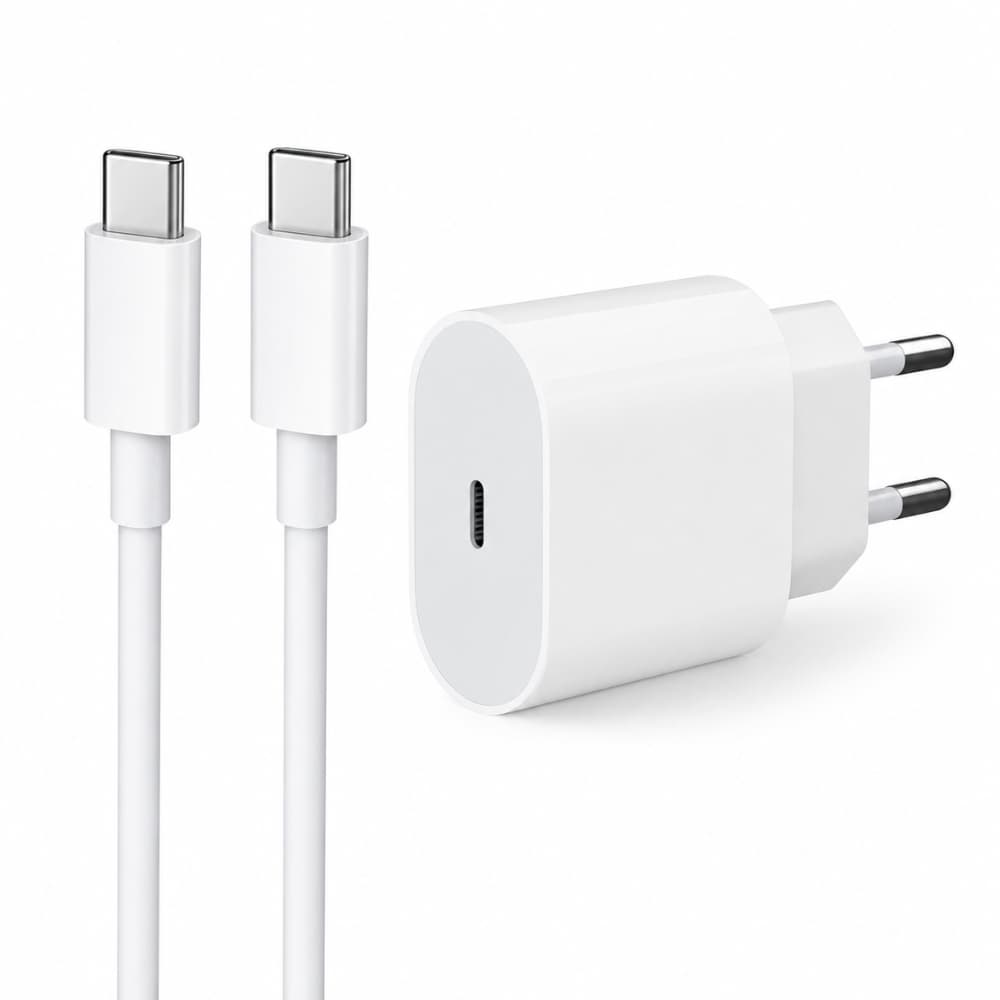 Kit Carregador Mais Cabo Tipo C Para Celular iPhone Fonte IOS ANDROID 20W Carregamento Rápido
