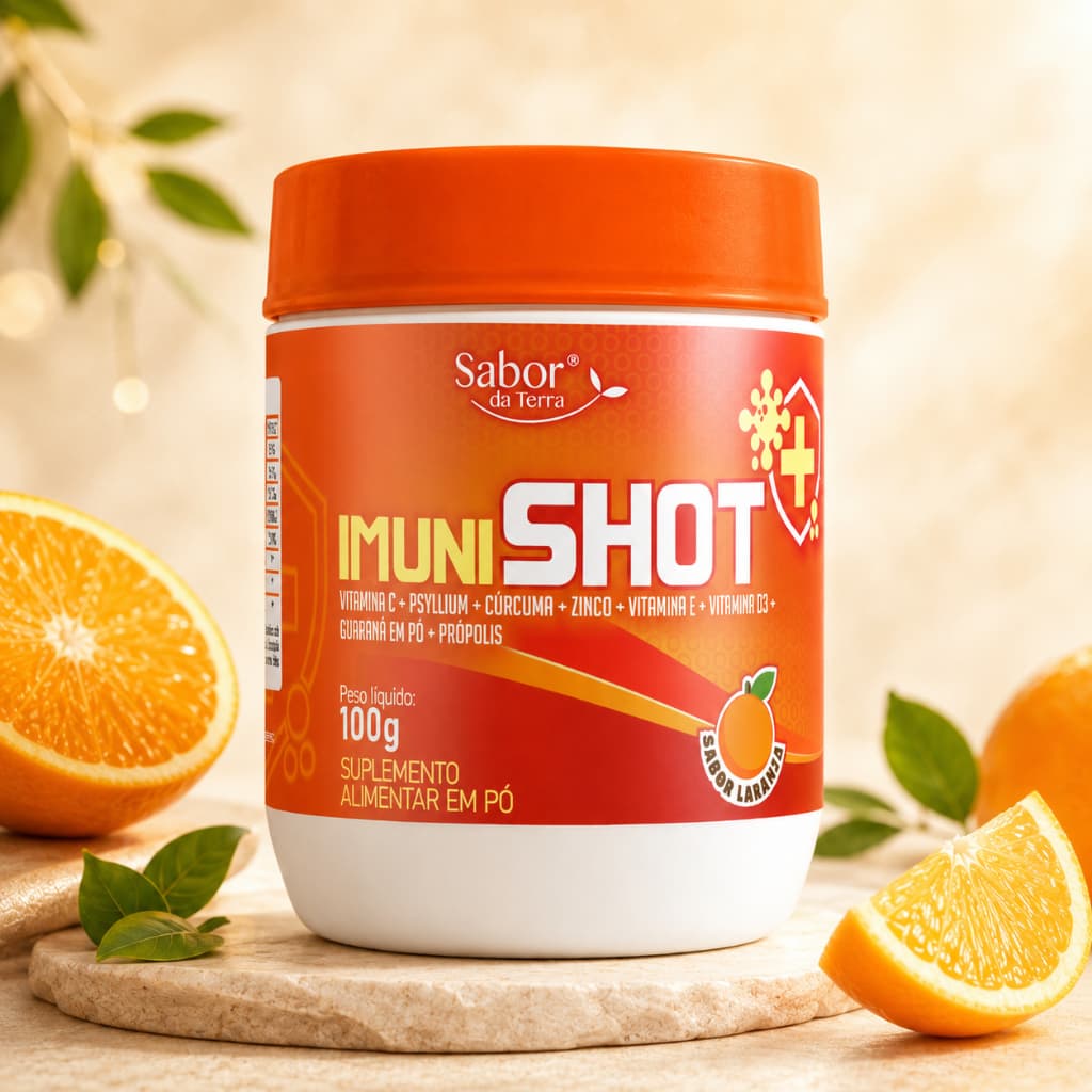 Suplemento Imunidade Premium | Vitaminas Minerais | Defesa Corpo | Sabor Laranja | ImuniShot 100g