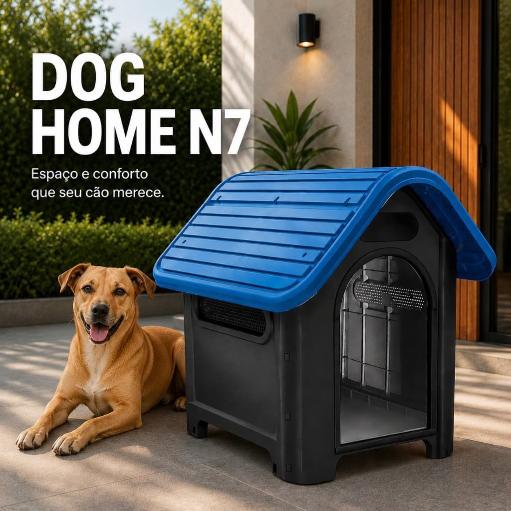 Casa Casinha Cachorro N.7 Porte Médio Plástica Dog Home Desmontável Mec Pet