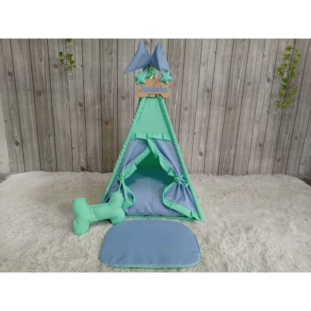 Cabana Cyan Blue Pet Brinquedos Placa Pet Casinha Ciano Azul Toca Cama