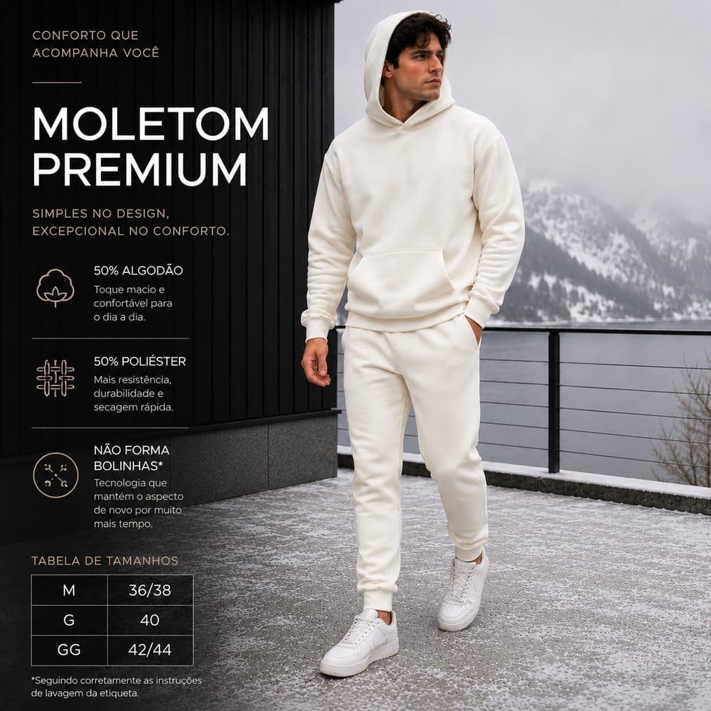 Conjunto Moletom Masculino Inverno Casual Conforto