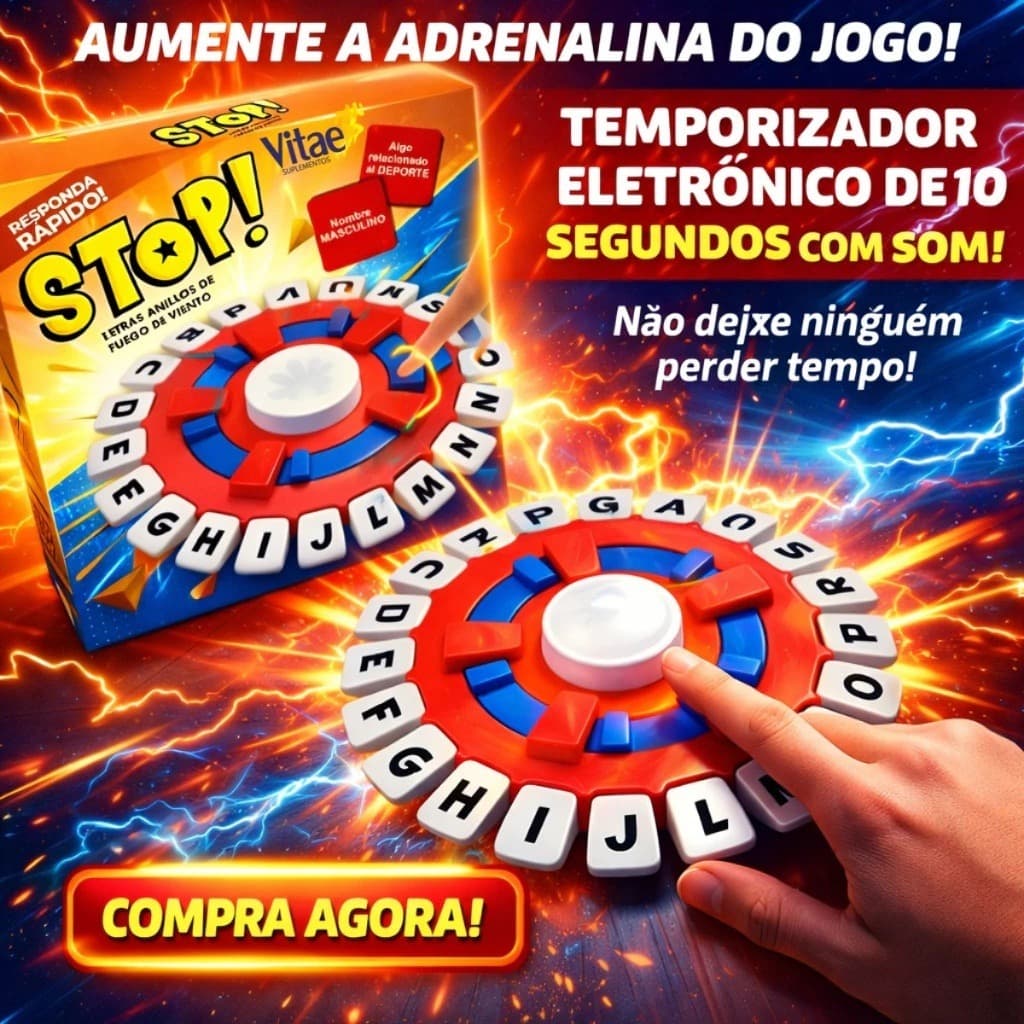 Stop Jogo De Tabuleiro Eletrônico Com Timer Jogo De Palavras Educativo Raciocinio Rápido Diversão Em Família
