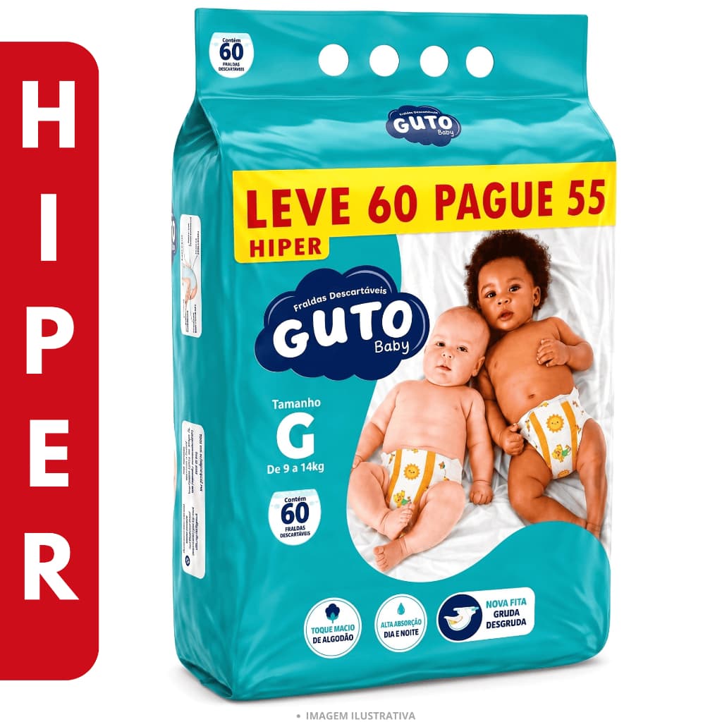 Fralda Guto Baby Hiper G 60 Unidades