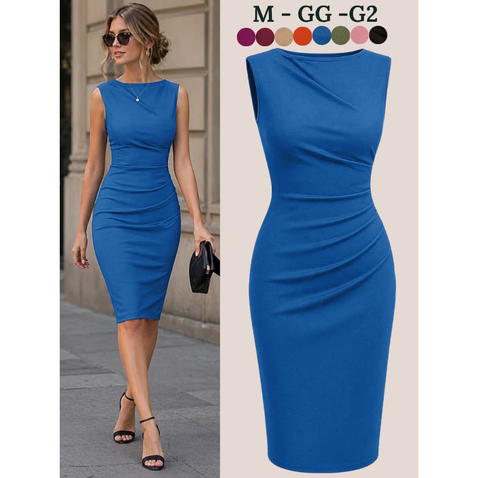 VESTIDO FEMININO BASICO COM FENDA TRASEIRA VESTIDOS FEMININAS MODA EVANGELICA CASUAL SOLTINHO ELEGANTE LINDO LUXO SOCIAL