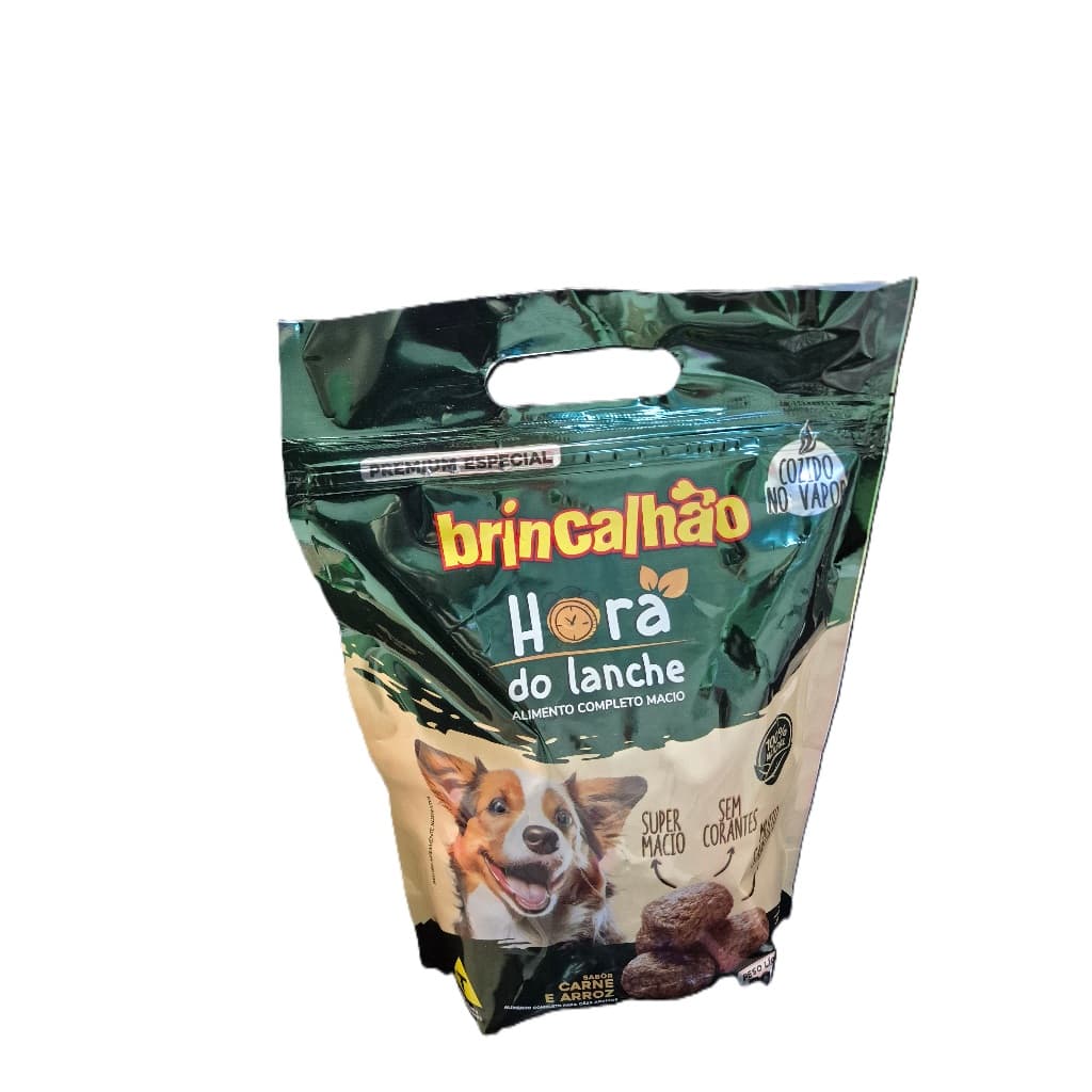 Ração Macia Para Cachorro 700g Brincalhão Hora do Lanche Premium Especial Sabor Carne e Arroz