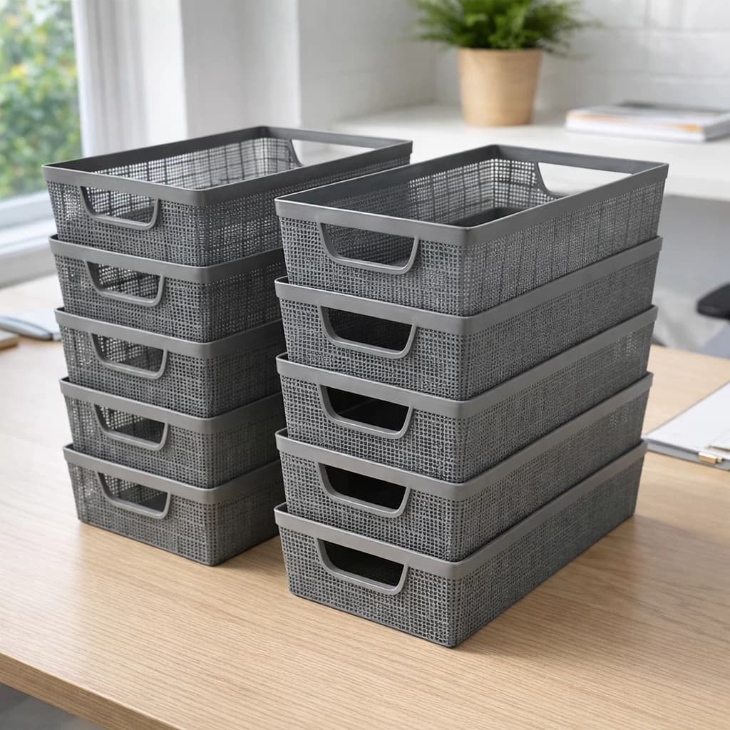 Kit 10 Cestos Multiuso Organizador 2 Litros Pequeno Cozinha Banheiro 9x15x20Cm