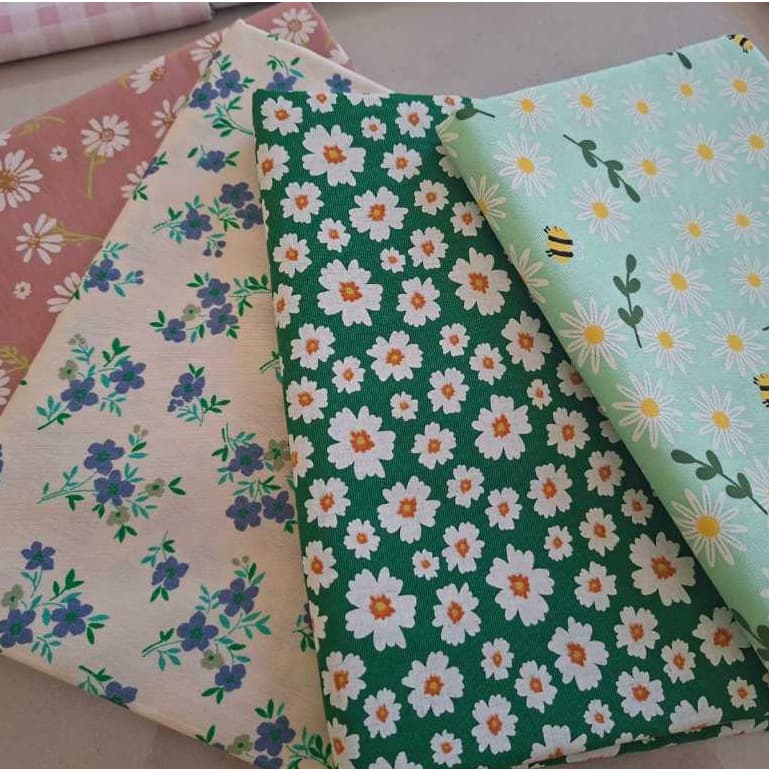 Kit 4 Tecidos Tricoline Florais 100% Algodão 50x150cm Patchwork Costura Criativa Artesanato