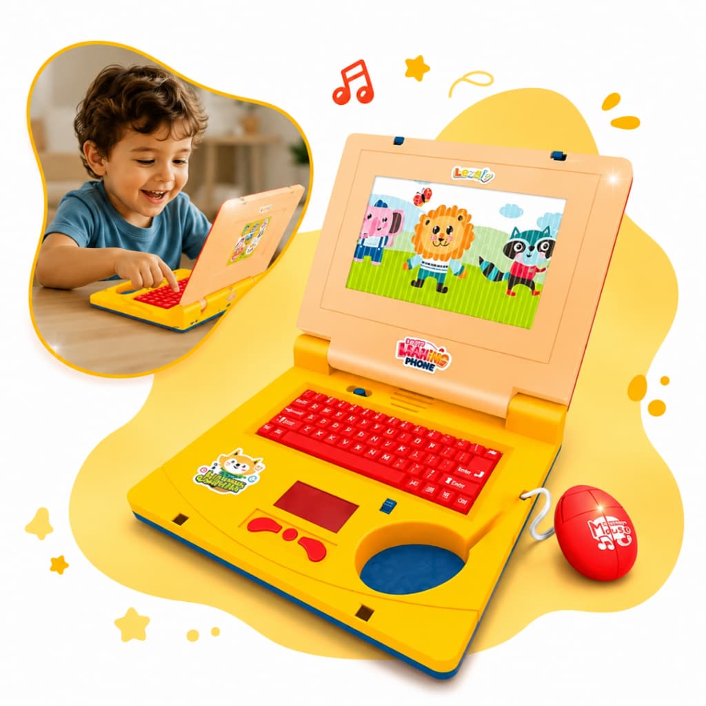 Notebook Brinquedo Laptop Computador Infantil Musical Luz e Educativo Presente Meninos e Meninas