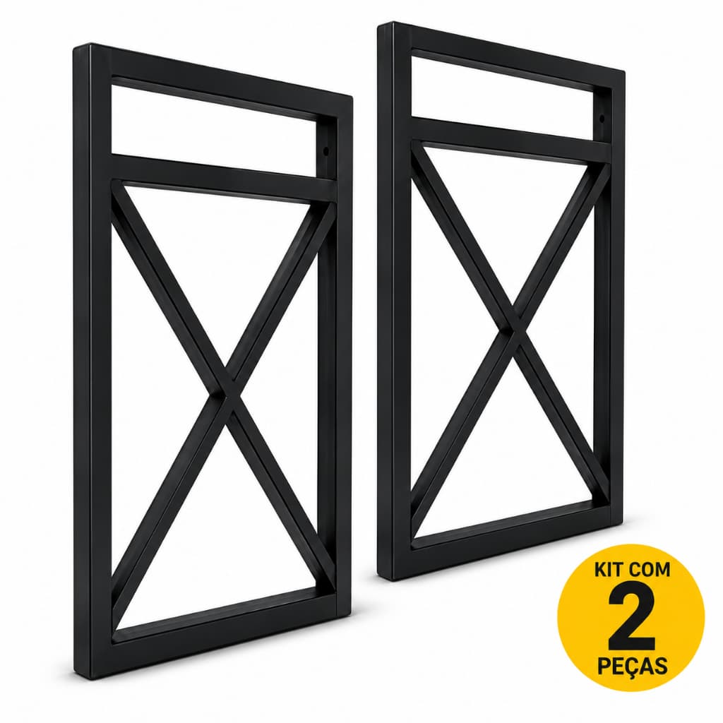 Kit Suporte Prateleira Estilo Industrial P/ Prateleira Parede Preto