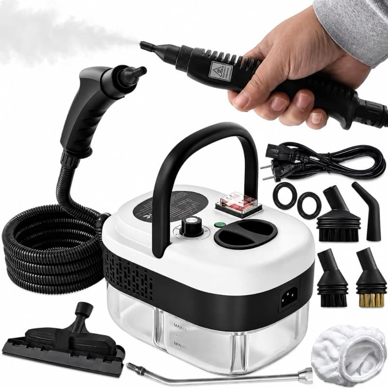 Limpador A Vapor Portátil De 2500 W Máquina Limpeza Pressurizada Alta Temperatura Com Cabeças Escova
