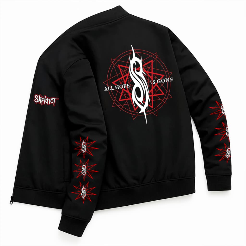 Jaqueta Bomber Esportiva Masculina Banda Demon Horror Gotico Slipknot Heavy Metal World Rock Tour Simbolo