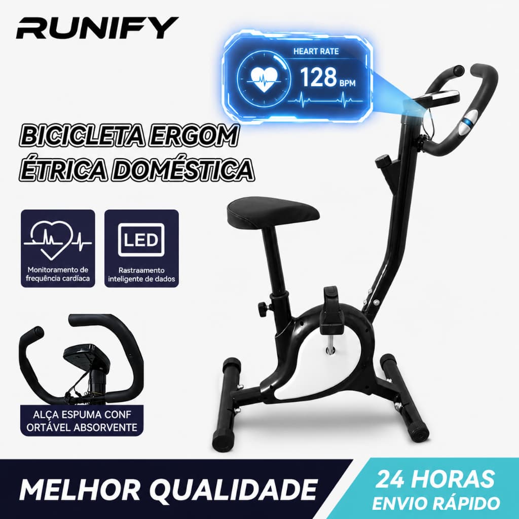 Bicicleta Ergométrica 2026– Modelo Novo para Casa, Spinning com monitoramento de frequência cardíaca