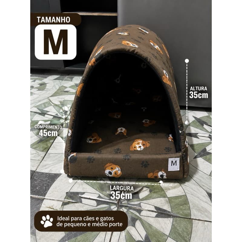 Casinha para Cachorro e Gato Toca Pet Acolchoada | Cama Iglu Confortável e Lavável