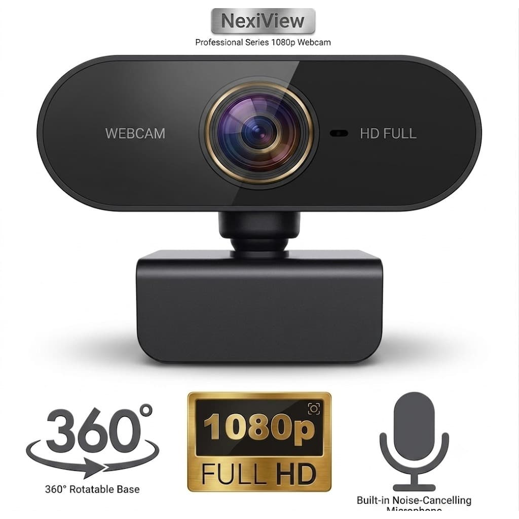 Webcam 1080P Full HD Microfone Integrado Compatível Windows Mac Linux