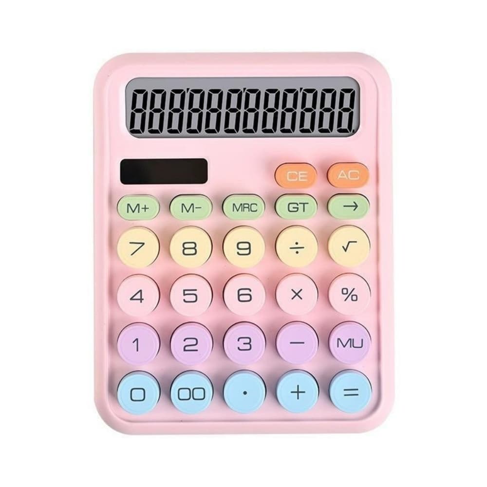 Calculadora Escritorio E Escola Teclado Mecanico Macio Calculadora Colorida Morandi 12 Digitos Visor Grande Mesa