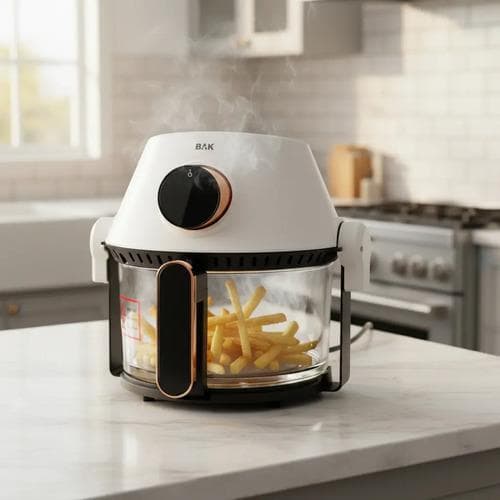 Air Fryer De Vidro E Grill Elétrico Multifuncional 2 Em 1 Bak Fritadeira Sem Óleo Forno Visor Panela Elétrica Gourmet