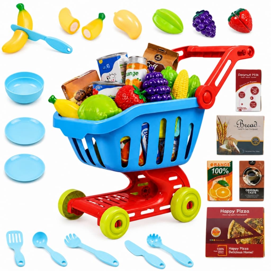 Carrinho de Compras Infantil com 21 Acessórios - CBS0224 Castela