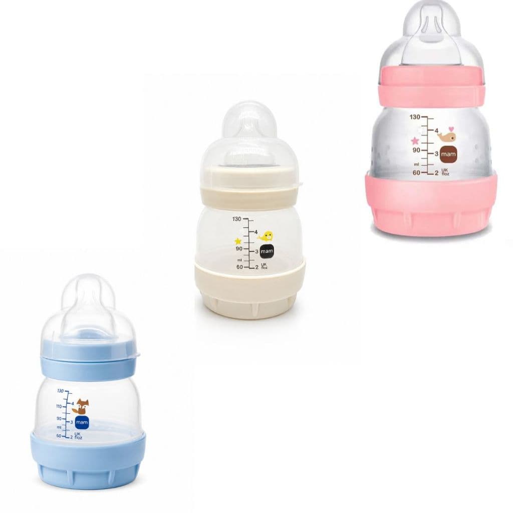 Mamadeira Mam Easy Start Bico 0m+ Cores - 130ml Autoesterilizável Fluxo 0 Adaptável Original