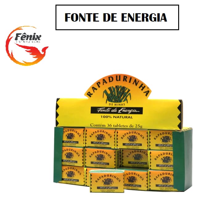 Rapadurinha de Minas 100% Natural 36 Tabletes de 25g Cada - Fonte de Energia Saudável e Deliciosa