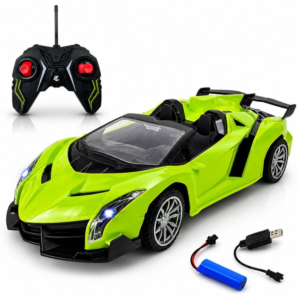 Super Carrinho Esportivo De Controle Remoto Recarregável Com Farol De Led Brilhante E Modo Conversível