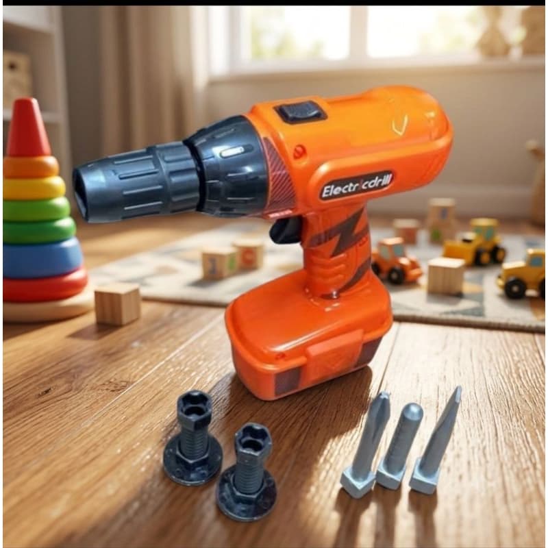 Furadeira de Brinquedo Parafusadeira Ferramenta Infantil Brinquedo Educativo Divertido Motor Criativo Seguro Colorido