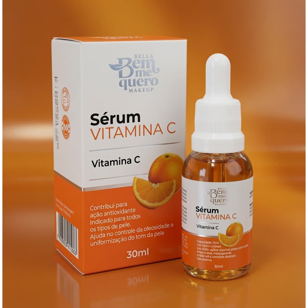 Sérum Facial Vitamina C Bella Bem Me Quero Antioxidante Iluminador Anti-idade Pele Uniforme