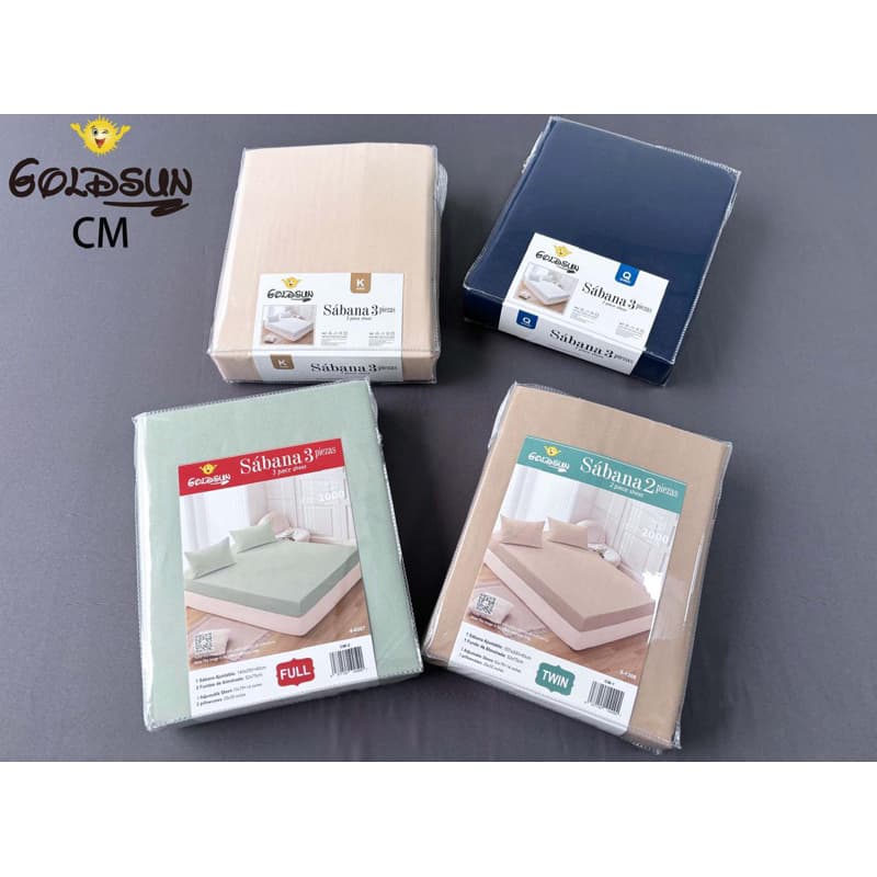 Jogo de Lençol Casal (40 x140x 2.00) Queen (40x160x2,00) Goldsun 3 Peças com Elástico – Toque Macio 2 Fronhas 52×75 cm