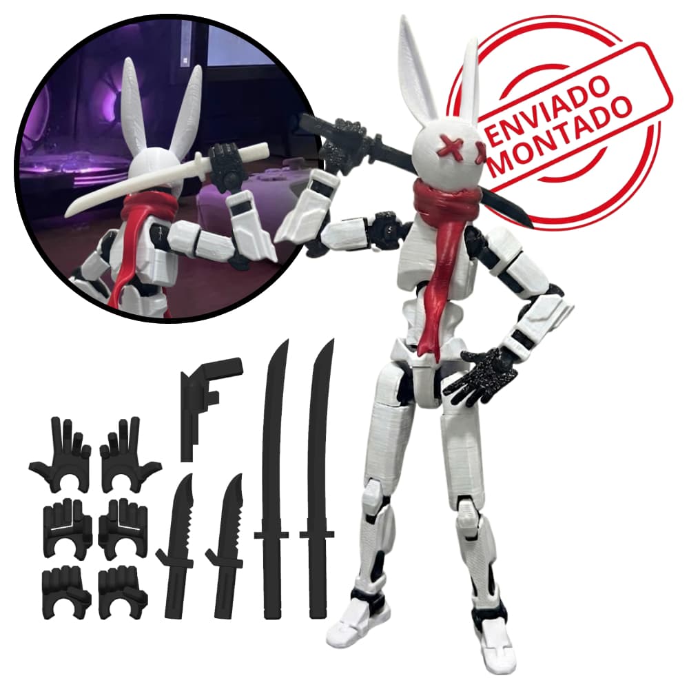 Boneco Dummy 13 Articulado Robô Coelho Ninja Action Figure Várias Cores MONTADO