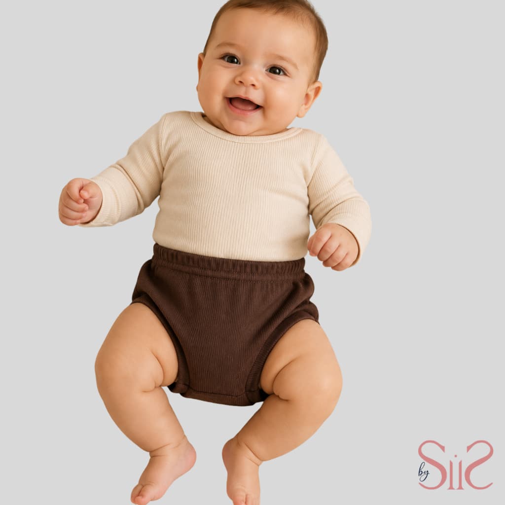 Tapa Fraldas para Bebê Unisex Malha Canelada Algodão Macio Básico Dia a Dia Usar por Baixo de Vestido