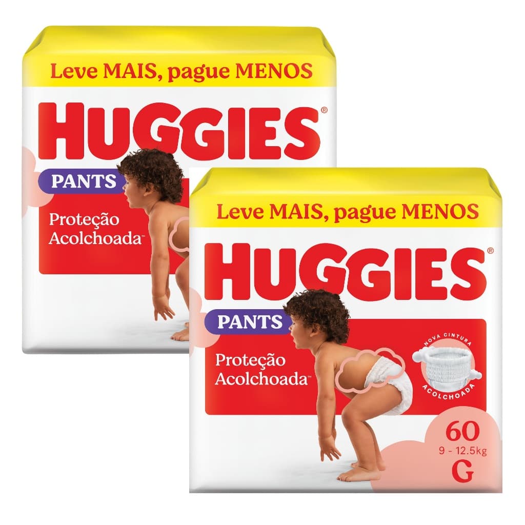 Kit 2 Fraldas Fralda Huggies Supreme Care Pants G 60 Unidades