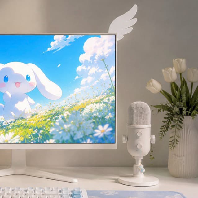 Asinhas de Anjo para Monitor Orelhinha Gamer - Decoração Kawaii orelhinha, orelha