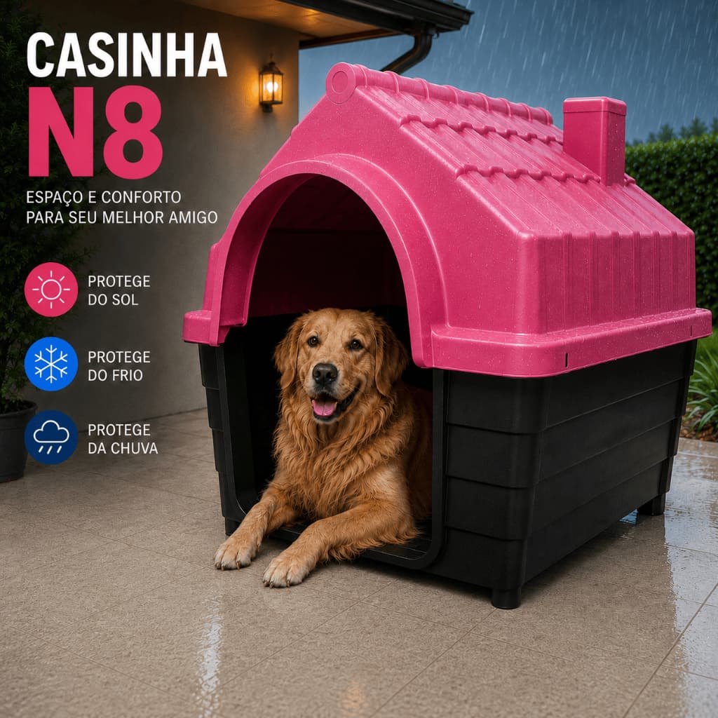Casinha Cachorro Plástica Desmontável N8 Grande Porte Grande