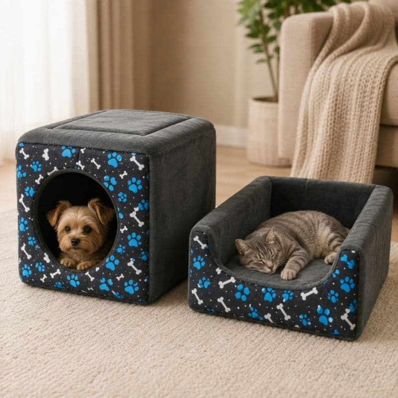 casinha cama toca lglu 3 em 1 para cães e gato tamanhos P,M,G, fundo impermeável colchão removível  linha Premium
