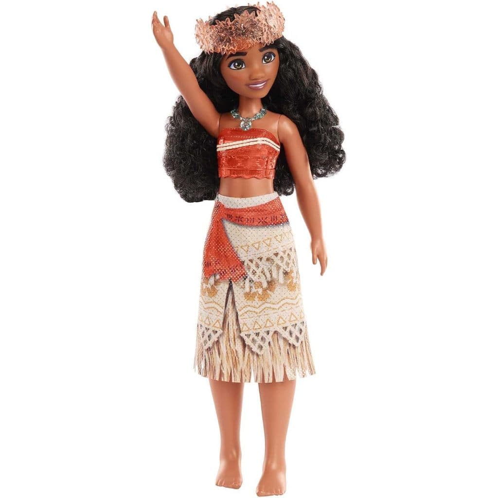 Boneca Articulada com Look Brilhante (Moana),Disney Princesa Saia Cintilante.