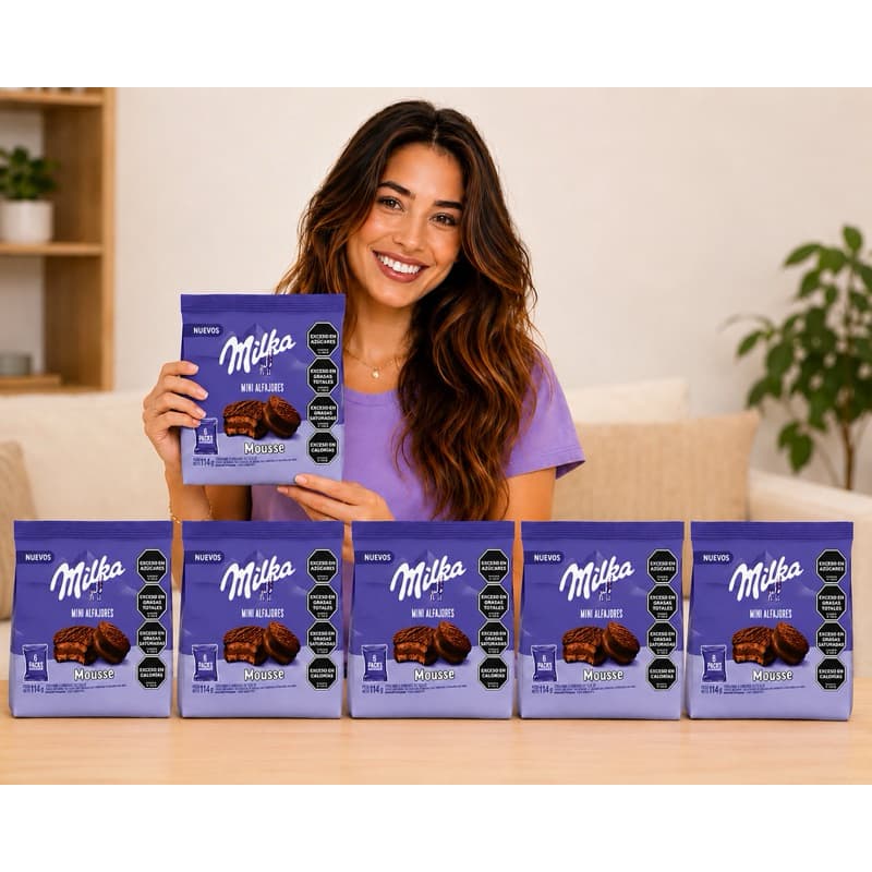 Chocolate Milka Mini Alfajor Kit com 6 Pacotes Importado Argentina 114g cada – Total 36 Unidades de 19g