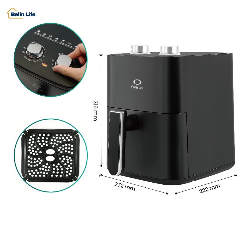 Air Fryer Fritadeira Eletrica Sem Oleo 3.5 Litros 1200W Timer Ajustavel 60 Min Cozinha
