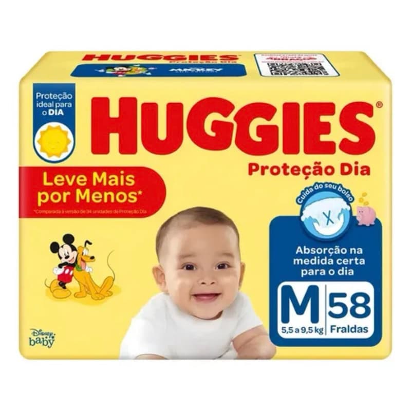 Fralda  Descartável Huggies M 58 Unidades Original Lacrada