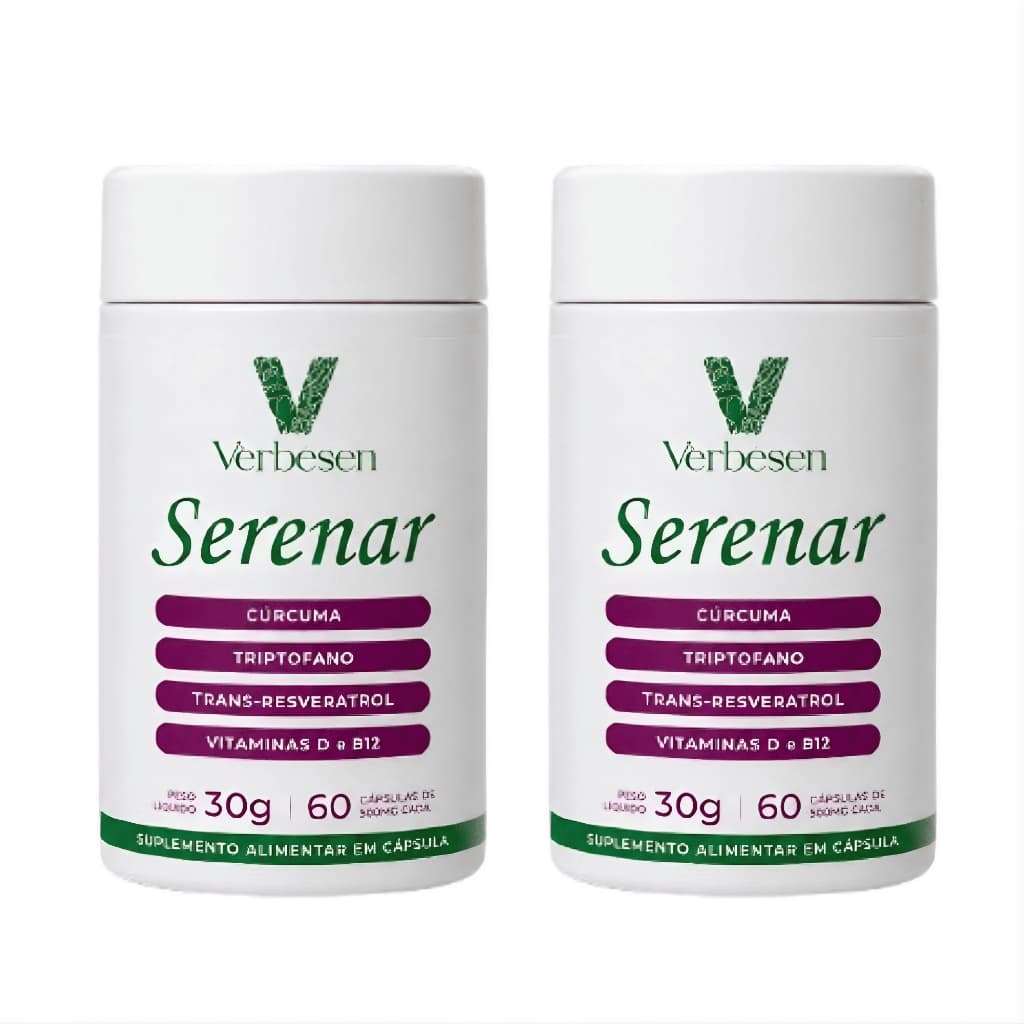 Kit 2 Potes Serenar Suplemento Alimentar Verbesen 60 Cápsulas – Vitaminas e Minerais para Mulheres 40+ e na Menopausa
