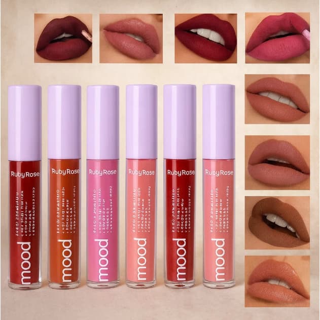 Batom Liquido  Matte Mood Vegano Ruby rose Alta Pigmentação