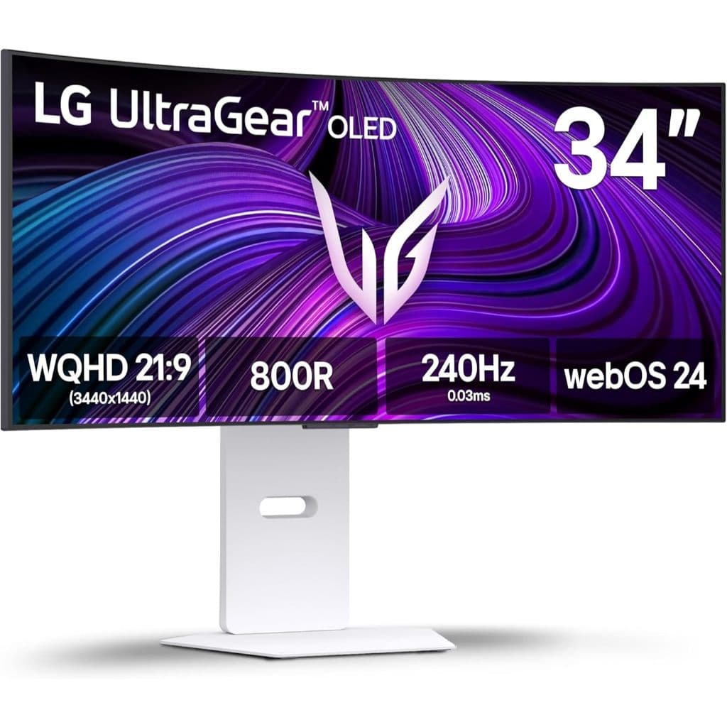 Monitor Gamer LG UltraGear OLED Curvo Smart 34" 34GX90SA-W - Branco