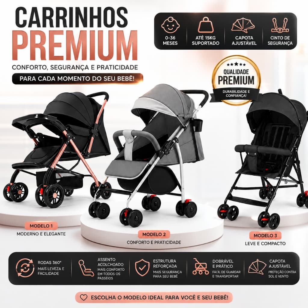 Coleção Carrinhos de Bebê Premium