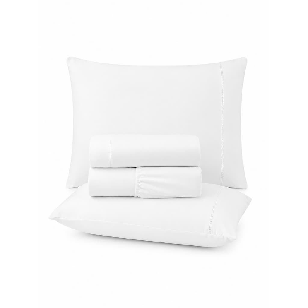 Jogo de Cama Lençol Ponto Palito Hyperpercal 400 Fios 4 Peças Solteiro Casal Queen King