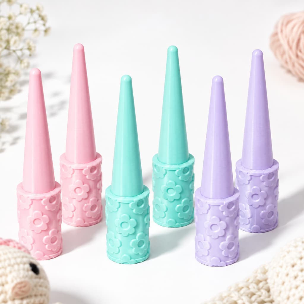 Kit com 2 Abridores de Pontos Floral para Amigurumi e Crochê | Alargador para Olhos com Trava | Môme
