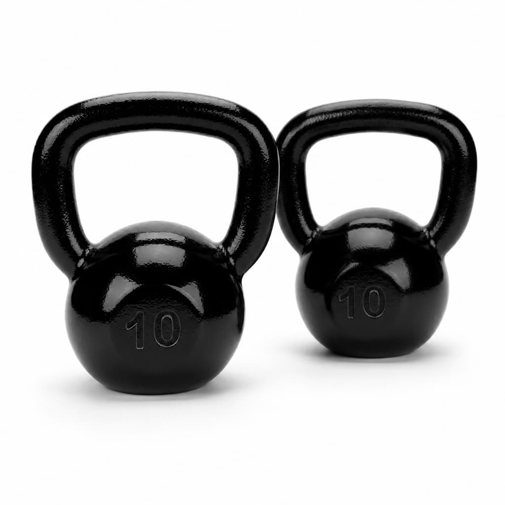 KIT PAR KETTLEBELL EMBORRACHADO 10KG CADA MUSCULAÇÃO ACADEMIA FITNESS TREINO FUNCIONAL EXERCÍCIOS CASA PROFISSIONAL