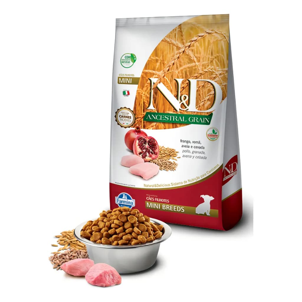 Ração Seca Premium para Cães de Raças Pequenas N&D Ancestral Frango 2,5kg Cachorro Filhote e Adulto Farmina Original